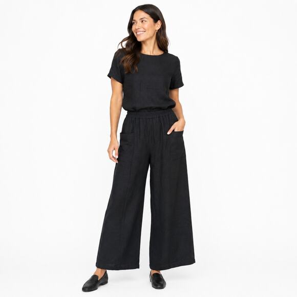 Zenana Outfitters Pants - Zenana Women's Pants Size Large Black Wide Leg Boho Festival Coastal Vacation